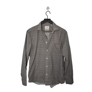 Billy Reid Standard Fit Button Down Brown/Black Shirt Sz M